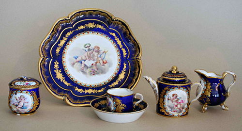 Сервиз чайный «Эгоист». Франция. Севр, 1780-е годы. Мягкий фарфор, полихромная роспись, золочение