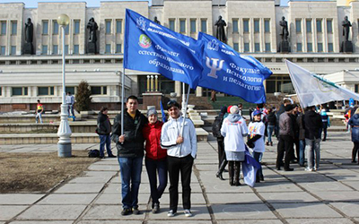 Студенты ОмГПУ на акции - я молодой