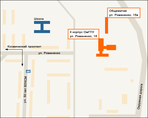 Карта корпусов омгту